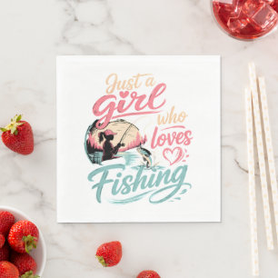 Serviette En Papier Juste Une Fille Qui Aime La Pêche