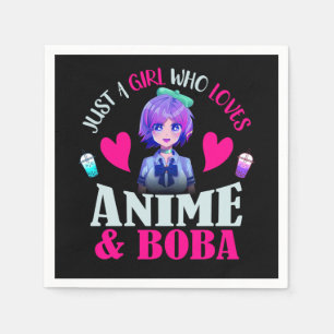 Serviette En Papier Juste une fille qui aime l'anime et le boba