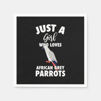 Serviette En Papier Juste une fille qui aime le perroquet gris africai