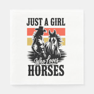 Serviette En Papier Juste une fille qui aime les chevaux (3)