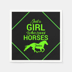 Serviette En Papier Juste une fille qui aime les chevaux Personnalisé