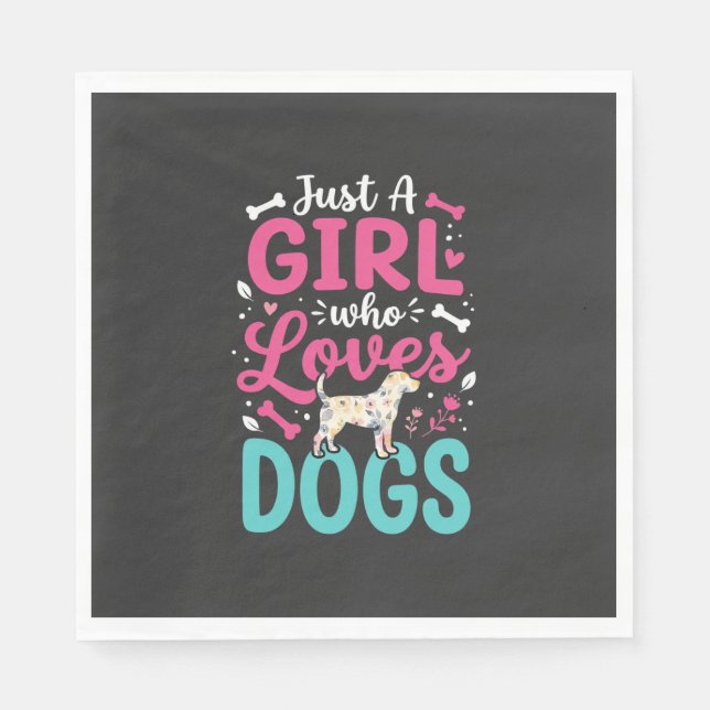 Serviette En Papier Juste une fille qui aime les chiens (Devant)