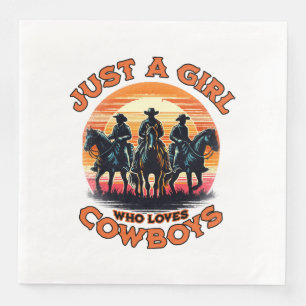 Serviette En Papier Juste une fille qui aime les cowboys