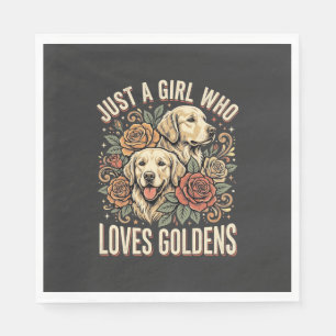 Serviette En Papier Juste une fille qui aime les Goldens