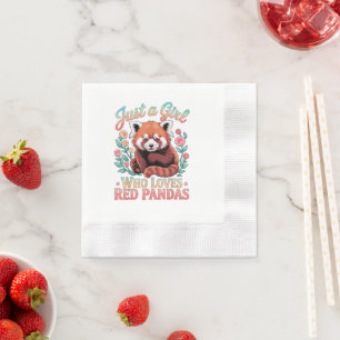 Serviette En Papier Juste Une Fille Qui Aime Les Pandas Rouges