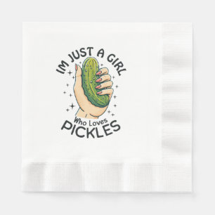 Serviette En Papier Juste une fille qui aime les pickles - Vegan drôle