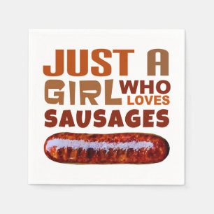 Serviette En Papier Juste une fille qui aime les saucisses
