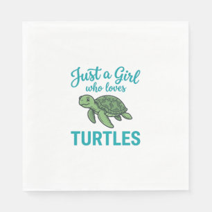 Serviette En Papier Juste une fille qui aime les tortues gravure vinta