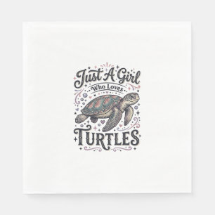 Serviette En Papier Juste une fille qui aime les tortues modèle de t-s