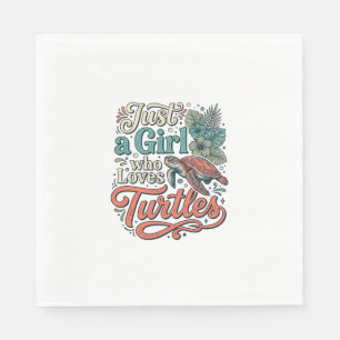 Serviette En Papier Juste une fille qui aime les tortues Vintage conce