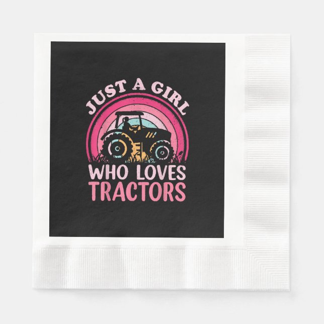 Serviette En Papier Juste Une Fille Qui Aime Les Tracteurs (Devant)
