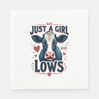 Serviette En Papier Juste une fille qui aime les vaches Vintage Cow Lo