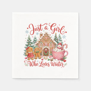 Serviette En Papier Juste une fille qui aime l'hiver