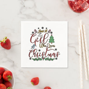 Serviette En Papier Juste une fille qui aime Noël