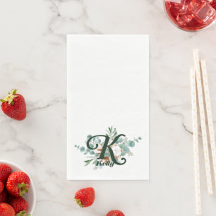 Serviette En Papier K Monogramme Botanique Floral Serviettes d'hôtes