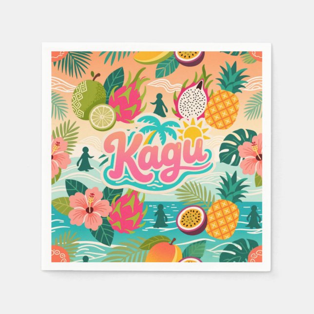 Serviette En Papier Kagu Tropical Tutti Frutti (Devant)