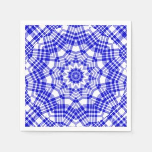 Serviette En Papier Kaleidoscope bleu et blanc