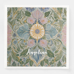 Serviette En Papier Kaleidoscope floral Personnalisé