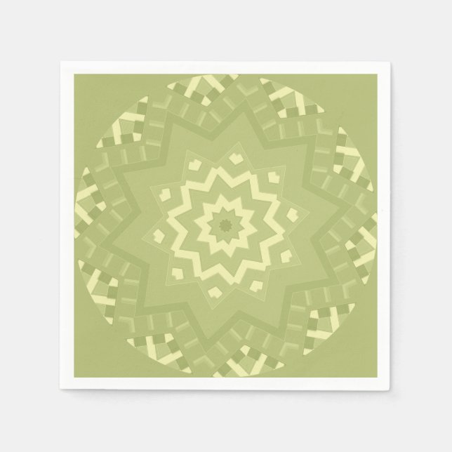 Serviette En Papier Kaléidoscope Vert Poire (Devant)