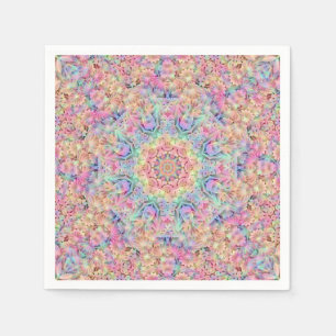 Serviette En Papier Kaléidoscope vintage hippie de fractale de