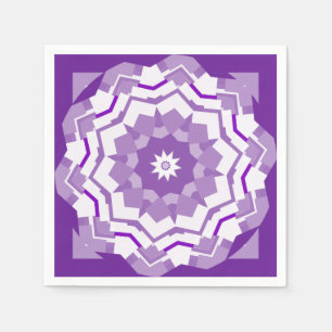 Serviette En Papier Kaleidoscope violet/blanc