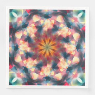 Serviette En Papier Kaleidoscopique Prismatique Mandala