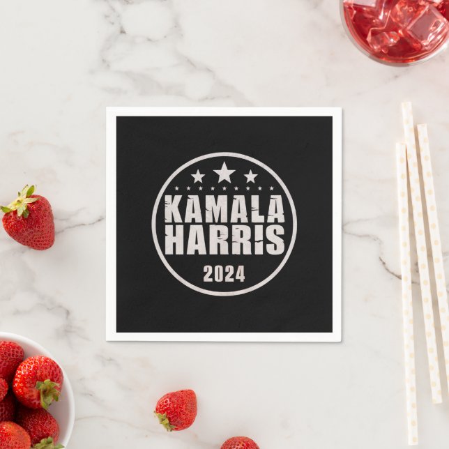 Serviette En Papier Kamala Harris 2024 Pour Les Élections Rétro Du Pré (En situation)