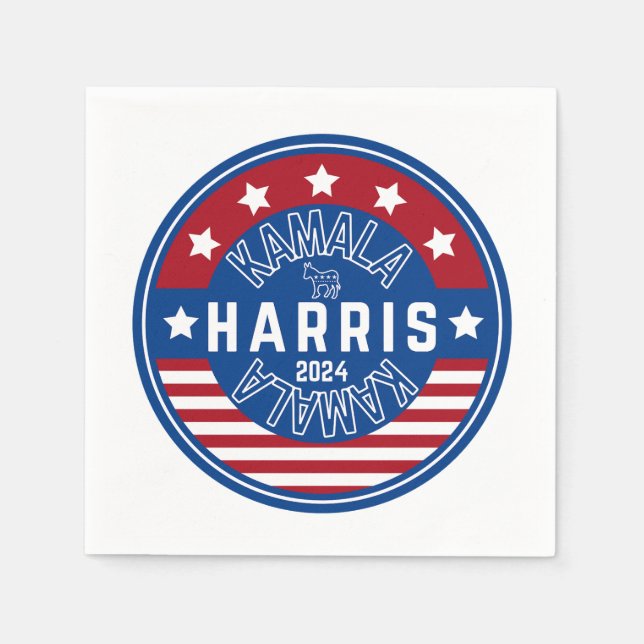 Serviette En Papier Kamala Harris Madame la Présidente 2024 (Devant)