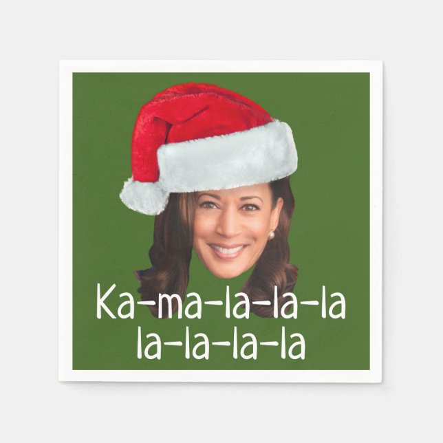 Serviette En Papier Kamala Santa Hat Biden Harris 2020 drôle vacances (Devant)
