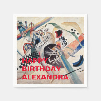 Serviette En Papier Kandinsky Abstrait Joyeux anniversaire