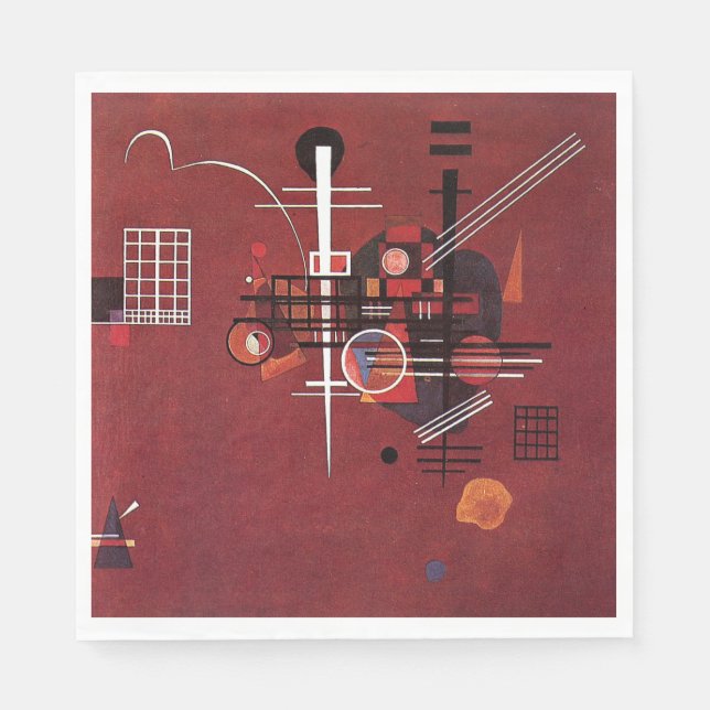 Serviette En Papier Kandinsky - Rouge terne (Devant)