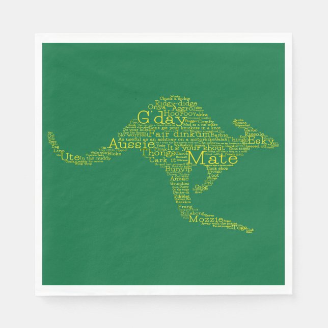 Serviette En Papier Kangourou en argot australien (Devant)