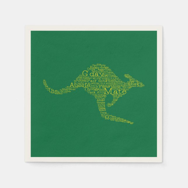 Serviette En Papier Kangourou en argot australien (Devant)