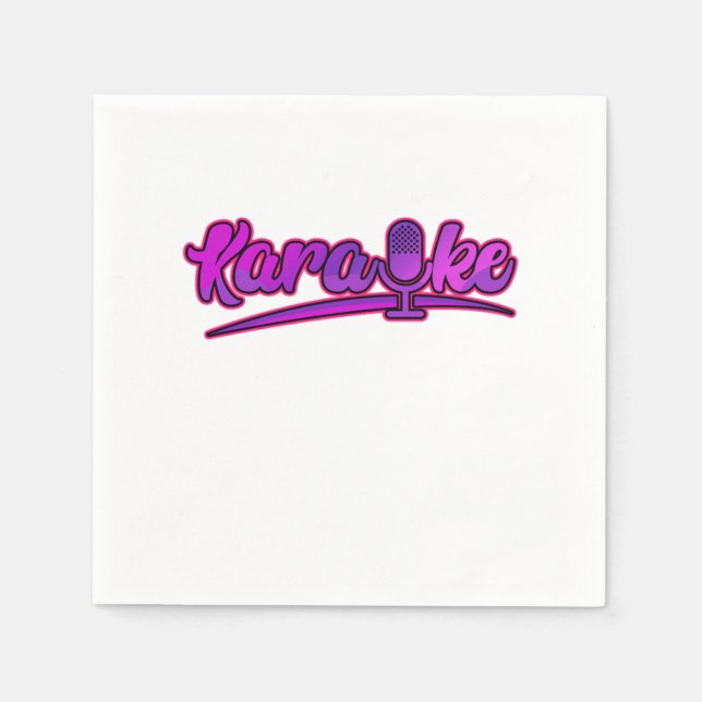 Serviette En Papier Karaoke Microphone Mic Chanter Musique Chanson Cad (Devant)