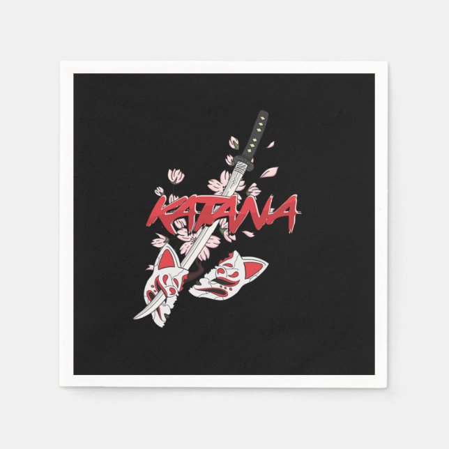 Serviette En Papier Katana épée Japon Ninja japonais Art Samurai cadea (Devant)