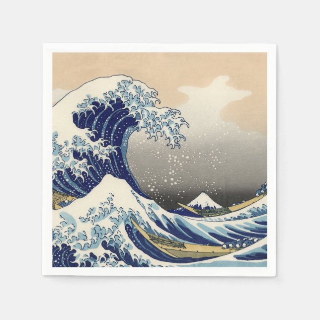 Serviette En Papier KATSUSHIKA HOKUSAI - La grande vague de Kanagawa (Devant)