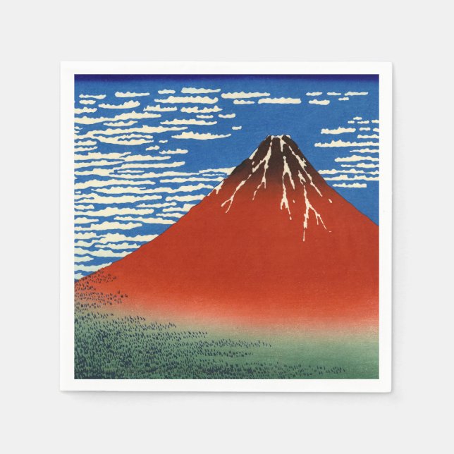 Serviette En Papier Katsushika Hokusai - Vent Fin, Matin Clair (Devant)