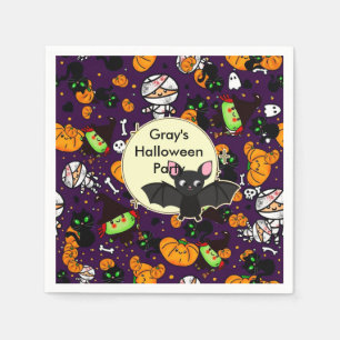 Serviette En Papier Kawaii Cute Halloween Invitations personnalisés