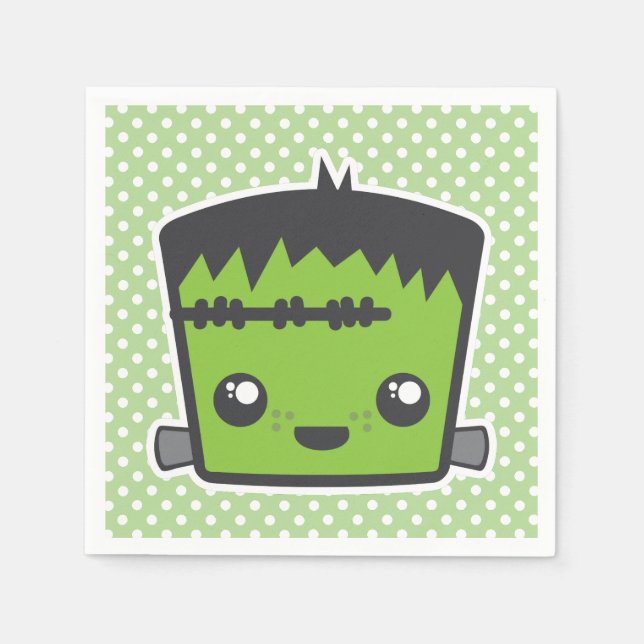 Serviette En Papier Kawaii Frankenstein Monster Halloween Naples (Devant)