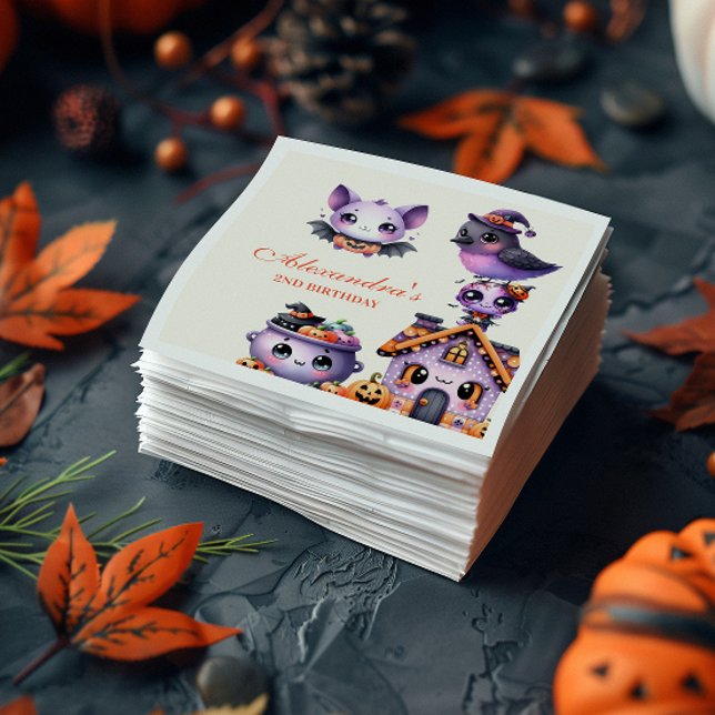 Serviette En Papier Kawaii Halloween 2ème anniversaire Éffrayant Cute  (Créateur téléchargé)