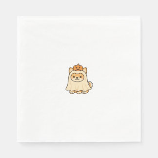 Serviette En Papier Kawaii Halloween Dog � Pumpkin Ghost Puppy Sticker