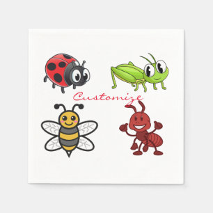 Serviette En Papier Kawaii Insectes Thunder_Cove