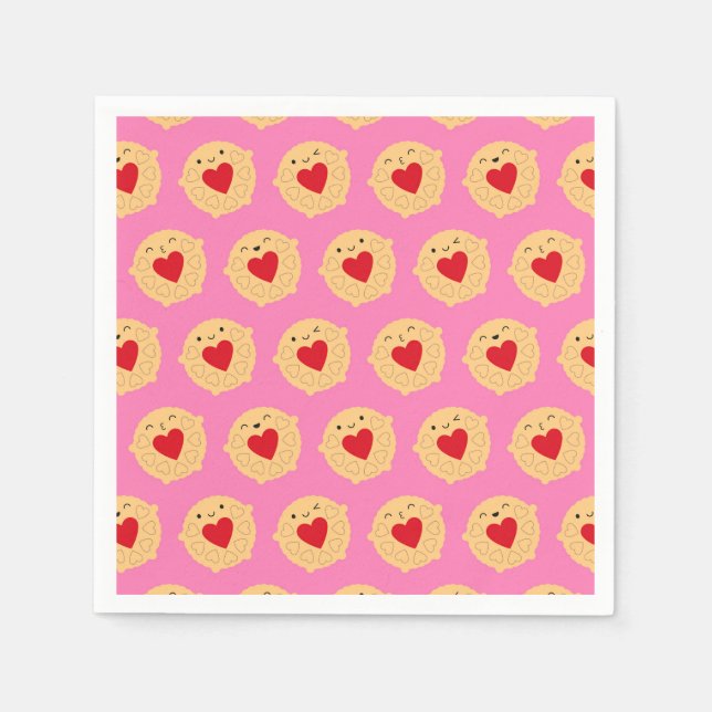 Serviette En Papier Kawaii Jammie Dodger Biscuits (Devant)