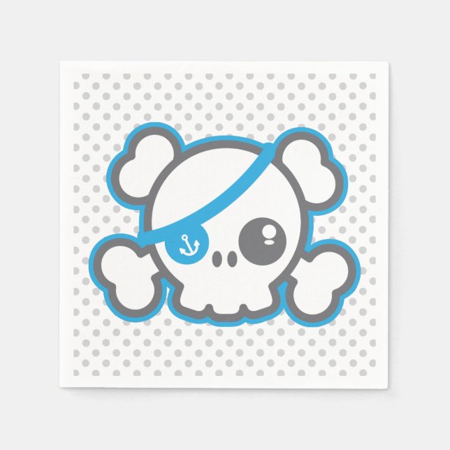 Serviette En Papier Kawaii Pirate Skull Napkins (Devant)
