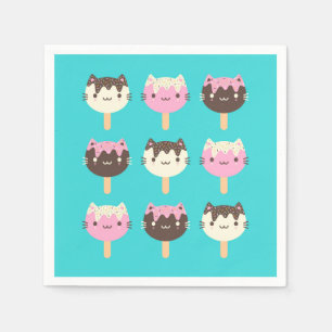 Serviette En Papier Kawaii Summer Ice Lolly Popsicle Chats