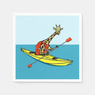 Serviette En Papier Kayak de mer Giraffe