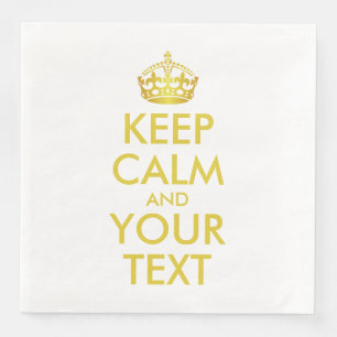 Serviette En Papier KEEP CALM personnalisé et votre texte