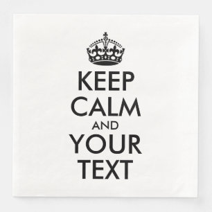 Serviette En Papier KEEP CALM personnalisé et votre texte