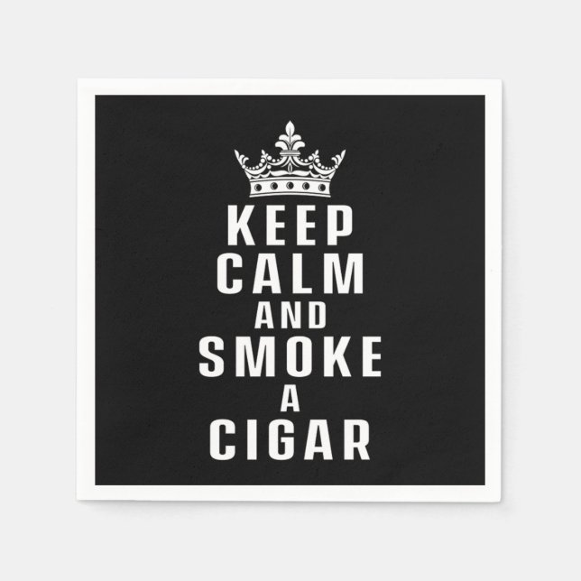 Serviette En Papier Keep Calm Smoke Cigar Smoker Humidor (Devant)