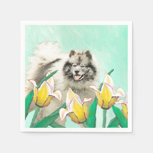 Serviette En Papier Keeshony in Tulips Peinture mignonne Original Chie (Devant)